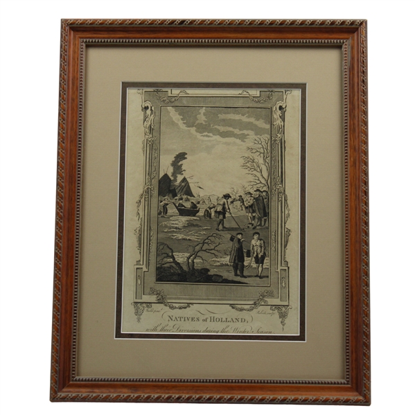Natives of Holland With Their Diversions During the Winter Season Kolf - Framed
