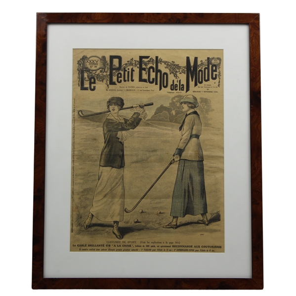 1913 Le Petiti Echo de la Mode Costumes De Sport Matted Print - Framed