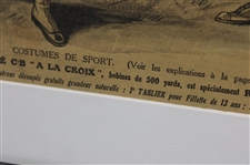 1913 Le Petiti Echo de la Mode Costumes De Sport Matted Print - Framed