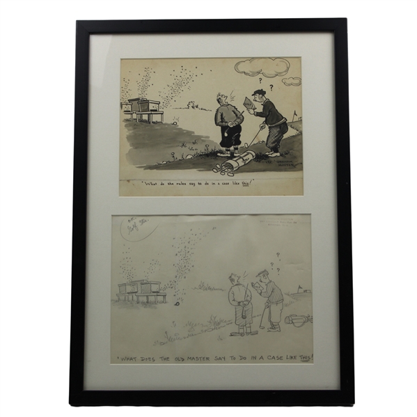 1934 What do the Rules….like this!" Matted Original Art Work by Graham Hunter - Framed