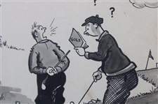1934 'What do the Rules….like this! Matted Original Art Work by Graham Hunter - Framed