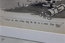 1934 'What do the Rules….like this! Matted Original Art Work by Graham Hunter - Framed