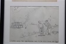 1934 'What do the Rules….like this! Matted Original Art Work by Graham Hunter - Framed