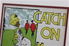 c.Early 1900's 'Catch on March' Double Matted Music Sheet by Chas. Adams - Framed