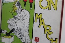 c.Early 1900's 'Catch on March' Double Matted Music Sheet by Chas. Adams - Framed