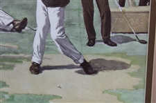 At The Seventh Tee' Double Matted Print by A.B. Frost - Framed