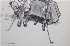 Vintage “Is a Caddie always Necessary” Gibson Print - Framed