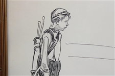 Vintage “Is a Caddie always Necessary” Gibson Print - Framed