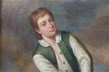 Original Oil on Canvas Young Post Swing Golfer by Unknown Artist - Mounted to Board - Framed