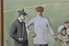 Gentlemen Putting' Double Matted Print by A.B. Frost - Framed