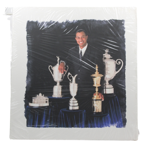 Tiger Woods with Major Championship Trophies 20x21 Color Giclee - Tiger Woods Foundation