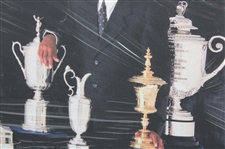 Tiger Woods with Major Championship Trophies 20x21 Color Giclee - Tiger Woods Foundation