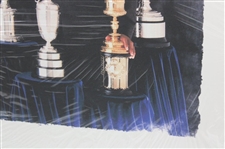 Tiger Woods with Major Championship Trophies 20x21 Color Giclee - Tiger Woods Foundation