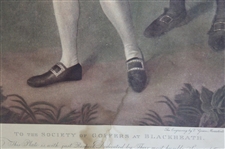 c.Early 1900's 'To The Society of Golfers at Blackheath' Colored Engraving - Framed