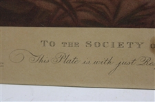 c.Early 1900's 'To The Society of Golfers at Blackheath' Colored Engraving - Framed