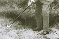Old Tom Morris 'Open Champion 1961-62-64-67' Hitting Out of Bunker Matted Print - Framed