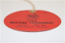 1962 Masters Tournament Sunday Ticket #3629 w/Original String - Arnold Palmer wins