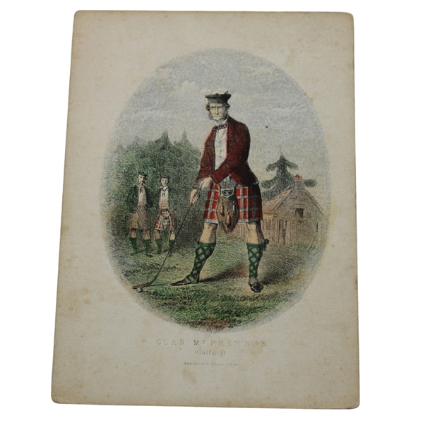 Early To Mid 19th Century Engraving of Clan McPherson “Golfing” 