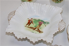 Seven (7) Piece Set of Foley China Co. Porcelain with Golf Scenes