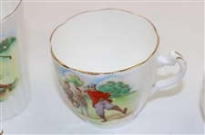 Seven (7) Piece Set of Foley China Co. Porcelain with Golf Scenes