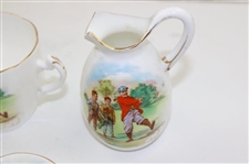 Seven (7) Piece Set of Foley China Co. Porcelain with Golf Scenes