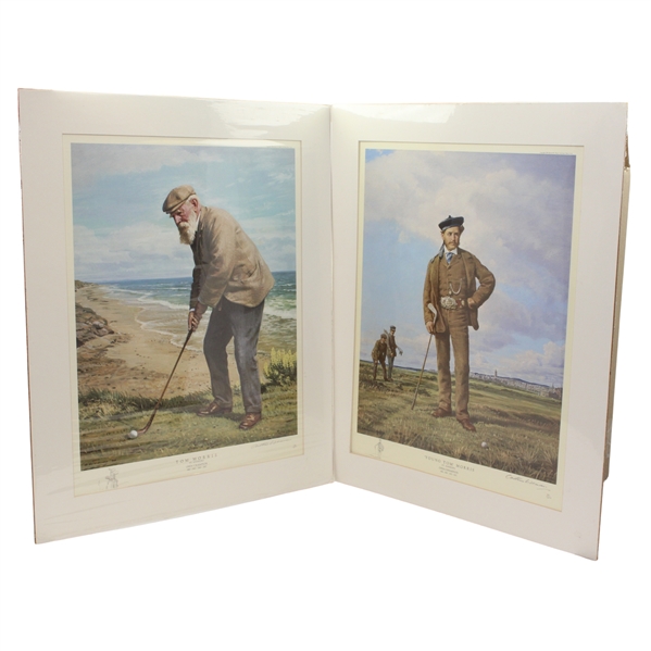 Old & Young Tom Morris Ltd Ed Hand Signed w/Remarque Prints by Arthur Weaver - Matted