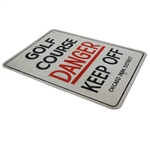 Classic Chicago Park District Golf 'Danger - Keep Off' Large Metal Sign 