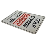 Classic Chicago Park District Golf 'Danger - Keep Off' Large Metal Sign 