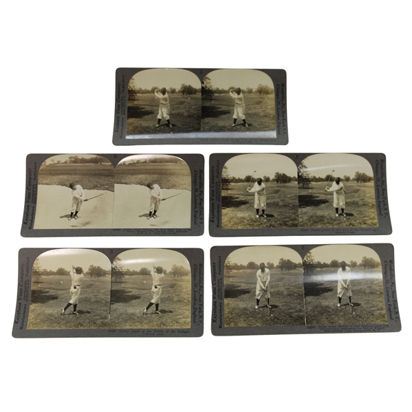 Five (5) Bobby Jones Keystone Stereoview Grantland Rice Photo Cards