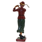 Classic Post-Swing Lady Golfer Wood Statue w/Replaced Club - Unmarked