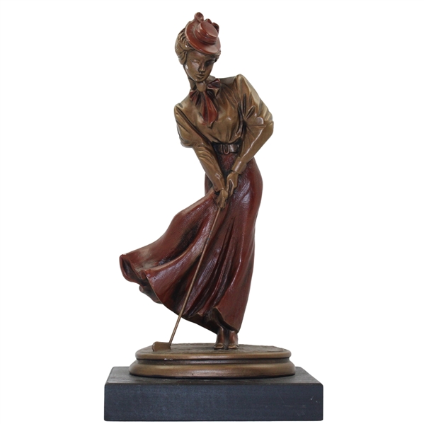 Classic Victorian Lady Golfer Putting Austin Sculpture
