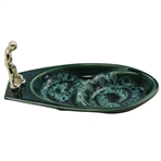 Golfer Putting Emerald Green Ceramic Ashtray in Excellent Condition - Made in America