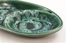 Golfer Putting Emerald Green Ceramic Ashtray in Excellent Condition - Made in America