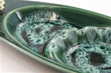 Golfer Putting Emerald Green Ceramic Ashtray in Excellent Condition - Made in America