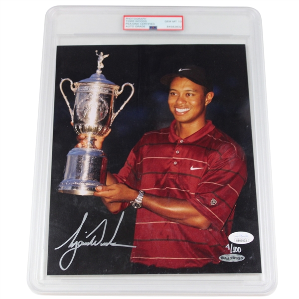 Tiger Woods Signed 2002 US Open Trophy Ltd Ed 4/100 UDA Photo PSA/DNA GEM MT 10 (Beckett & JSA)