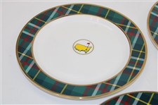 Four (4) Masters Tournament Home Collection Tartan Cocktail Plates in Original Box
