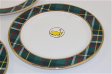 Four (4) Masters Tournament Home Collection Tartan Cocktail Plates in Original Box