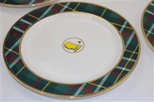 Four (4) Masters Tournament Home Collection Tartan Cocktail Plates in Original Box