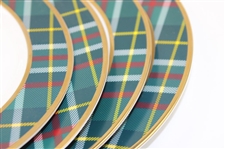 Four (4) Masters Tournament Home Collection Tartan Cocktail Plates in Original Box