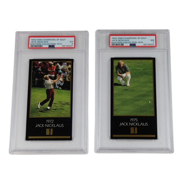 Jack Nicklaus 1972 PSA EX 5 & 1975 PSA NM 7 Grand Slam Ventures Cards 
