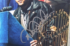 Derek Jeter Signed World Series Parade Photo - Framed JSA ALOA