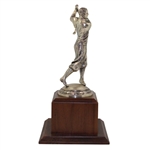 Bobby Jones Silver Tone Trophy/Statue on Plinth