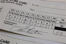 Couples, Els, Kite & (7) others Signed 1993-94-98 & 99 Nissan LA Open Official Scorecards