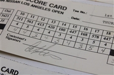 Couples, Els, Kite & (7) others Signed 1993-94-98 & 99 Nissan LA Open Official Scorecards