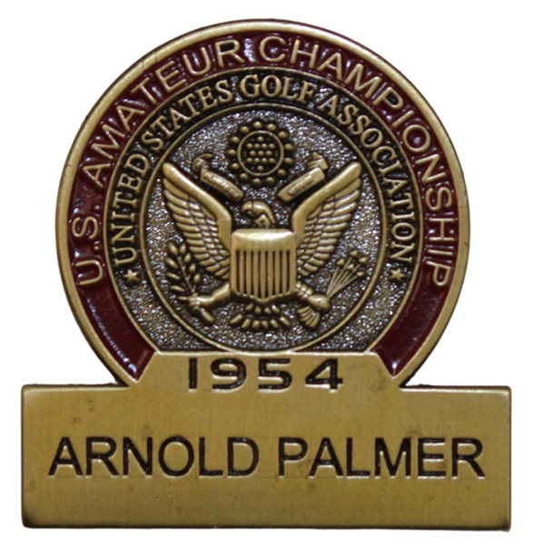 1954 US Amateur Champ Arnold Palmer Commemorative Contestant Badge - Limited Distribution