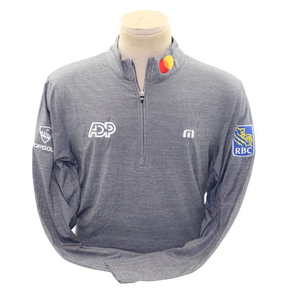 Sam Burns Personal Discover ADP Travis Matthew Half Zip Grey Size M