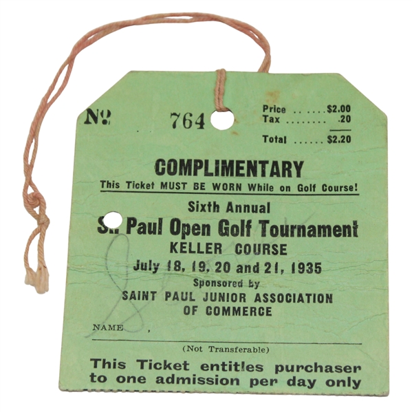 1935 St. Paul Open at Keller Weekly Pass Golf Ticket