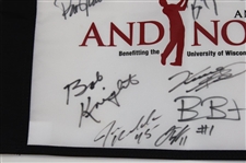 Aaron Rodgers, Bobby Knight & Fourteen (14) others Signed Andy North & Friends Flag JSA ALOA