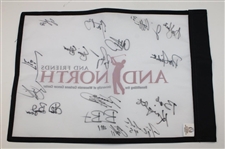 Aaron Rodgers, Bobby Knight & Fourteen (14) others Signed Andy North & Friends Flag JSA ALOA