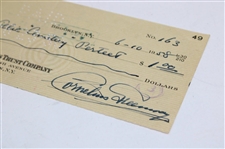 Endorsed Check To Caddy For President Eisenhower Willie Cemetery Perteet